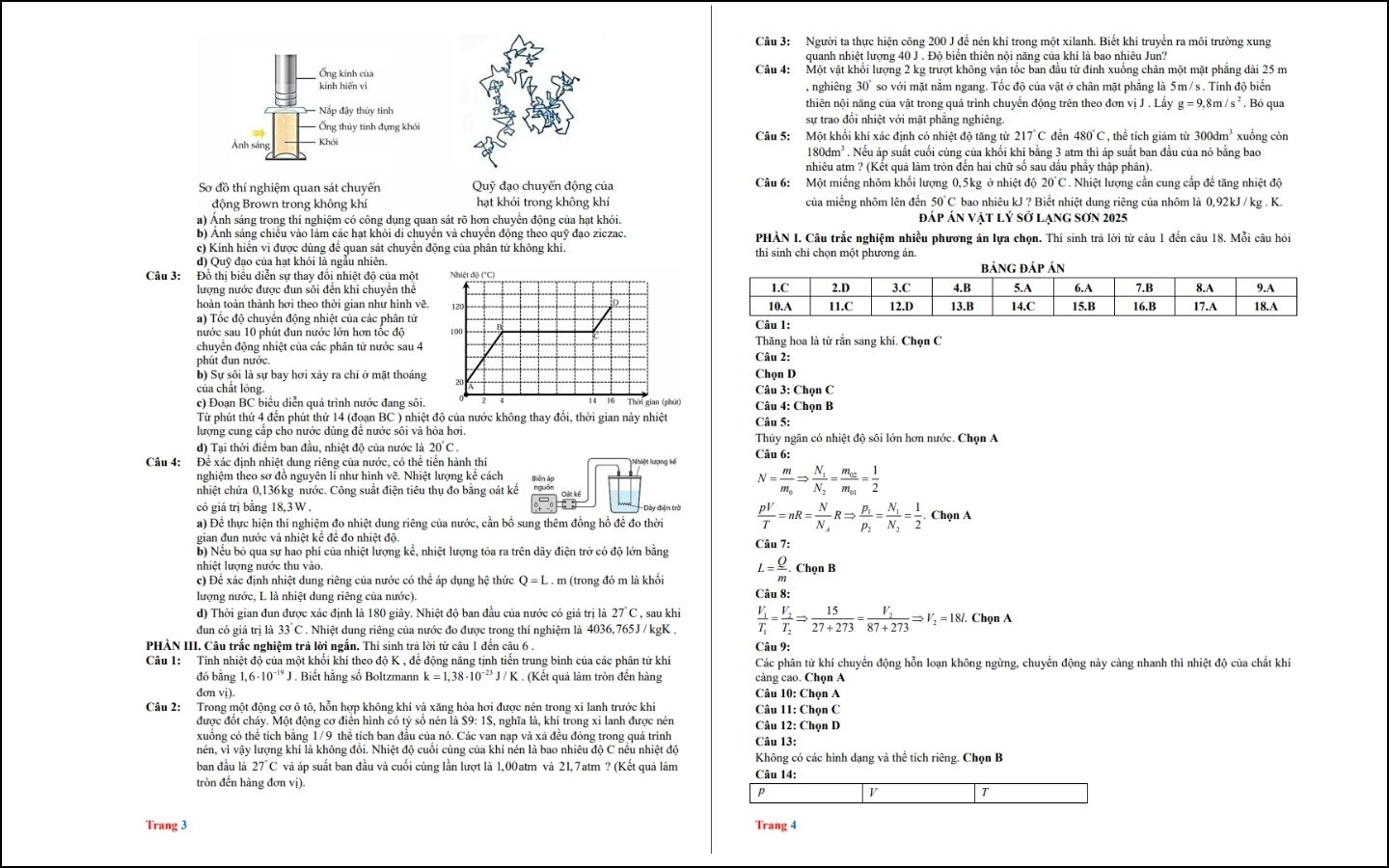 Đề thi thử THPT 2025 môn Vật lý - Sở GD&ĐT Lạng Sơn - trang 3-4