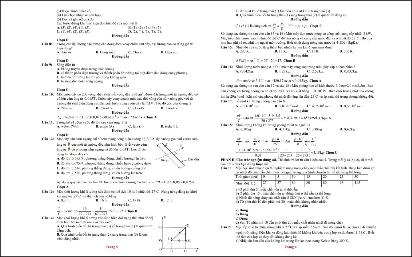 Đề thi thử môn Vật lý 2025 - Sở GD&ĐT Thái Nguyên - Trang 5-6