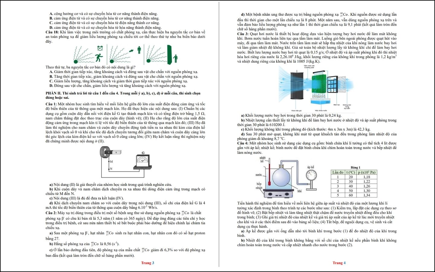 Đề thi thử THPT 2025 môn Vật lý - Sở GD&ĐT Hải Dương - Trang 3-4