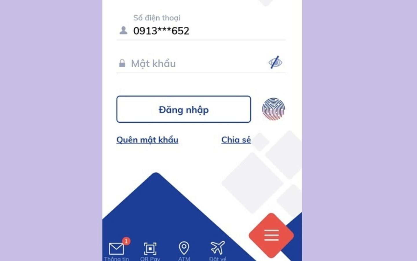 Đăng nhập vào ứng dụng Smart Banking BIDV