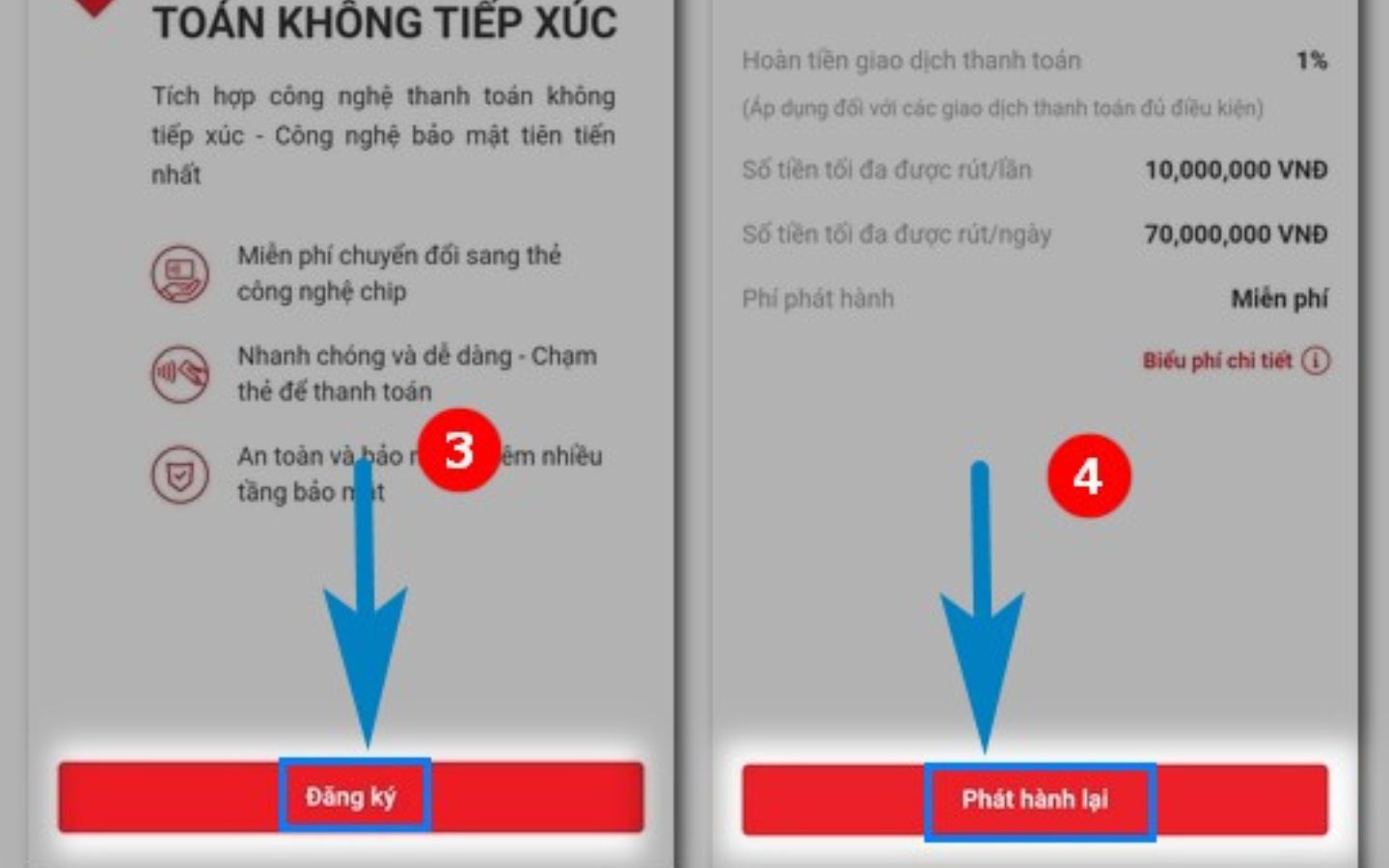 Chọn Đăng ký > Nhấn Phát hành lại 