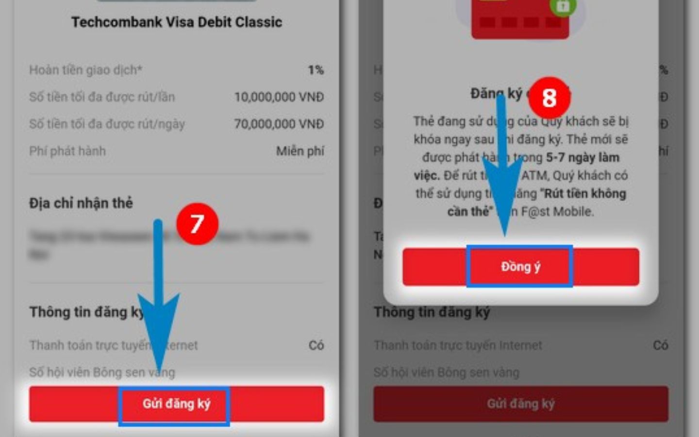 Chọn Gửi đăng ký > Nhấp vào Đồng ý
