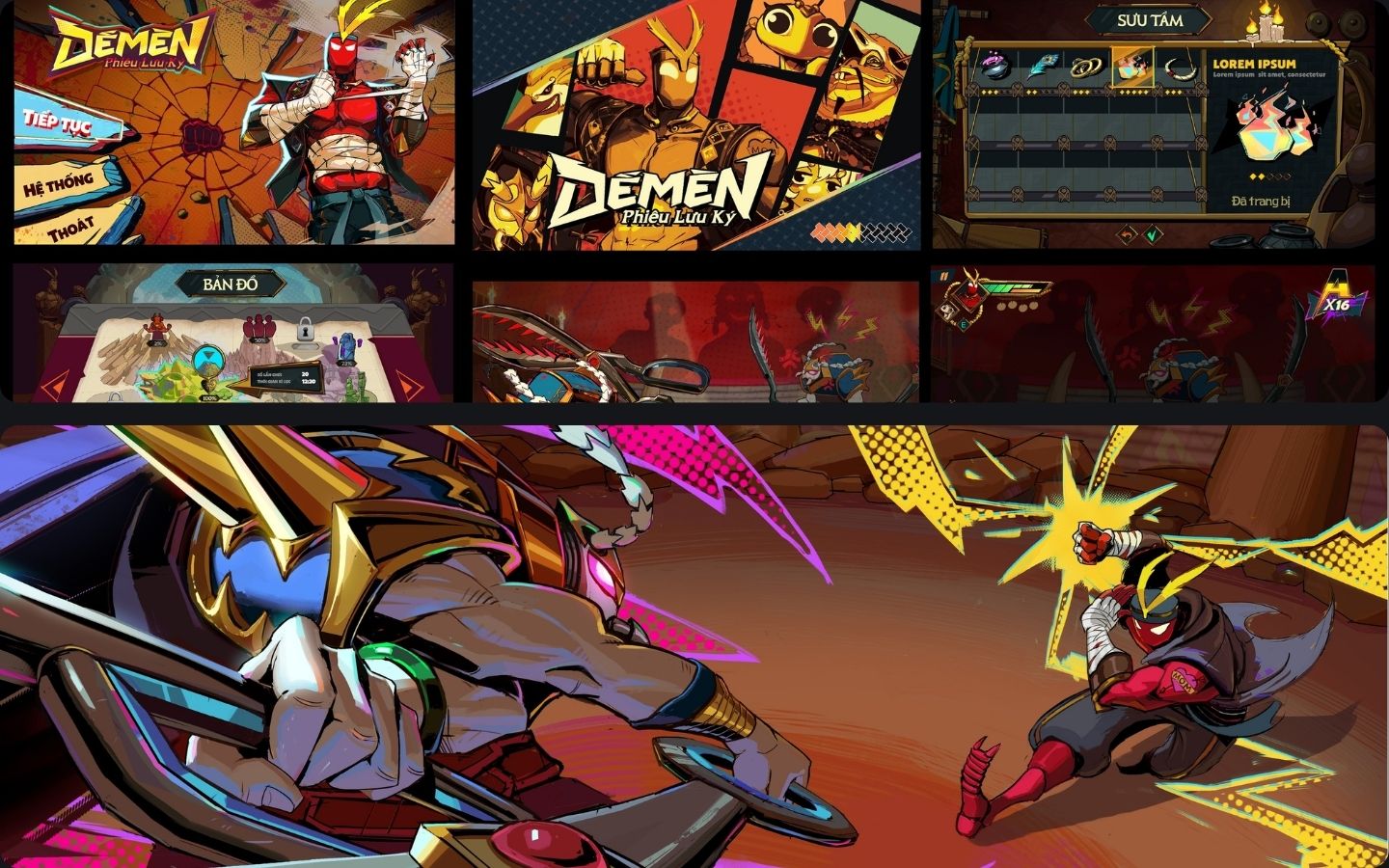 Giao diện tựa game chuyển thể Dế Mèn phiêu lưu ký