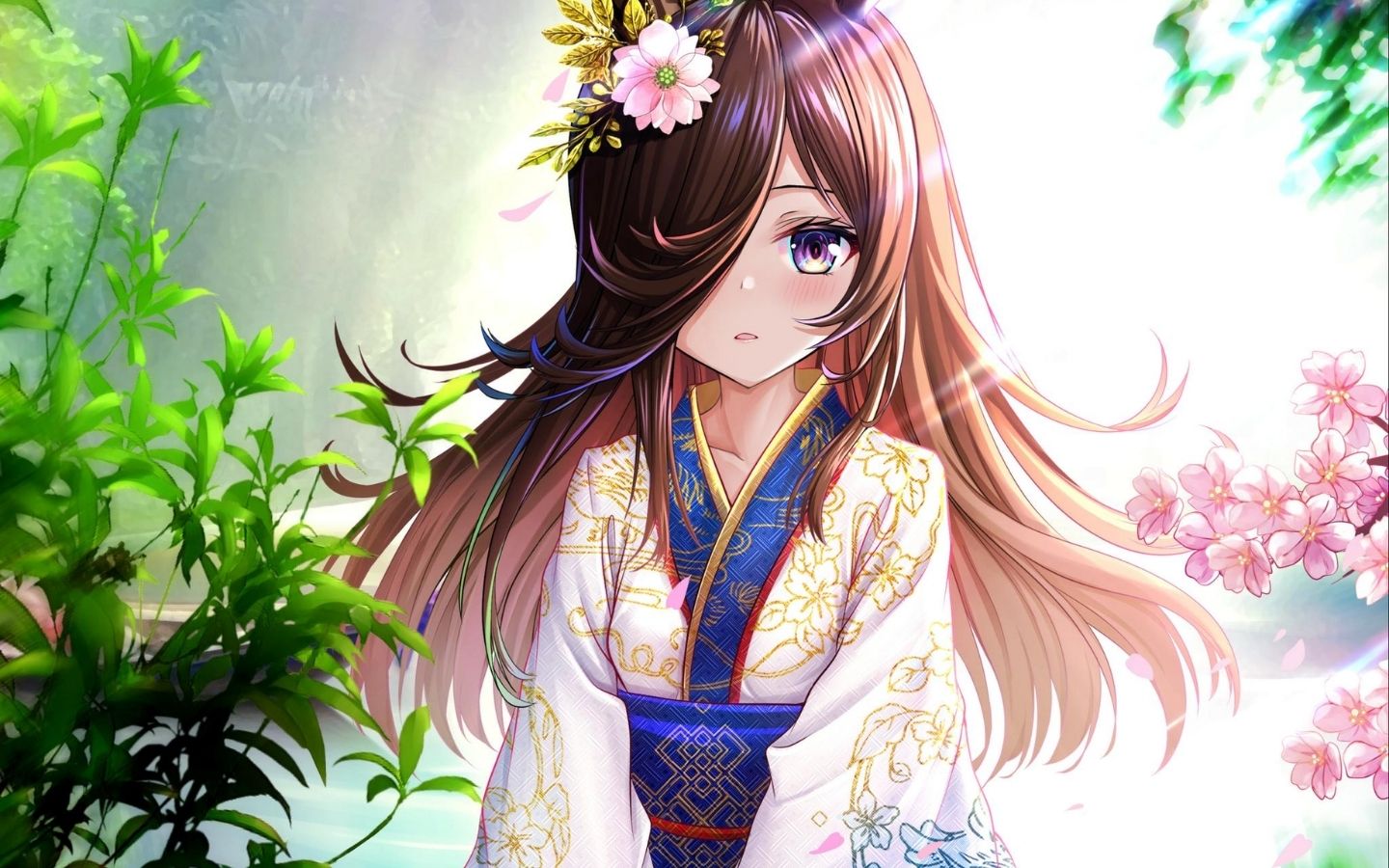 Hình nền anime nữ dễ thường nhẹ nhàng trong vai tiểu thư