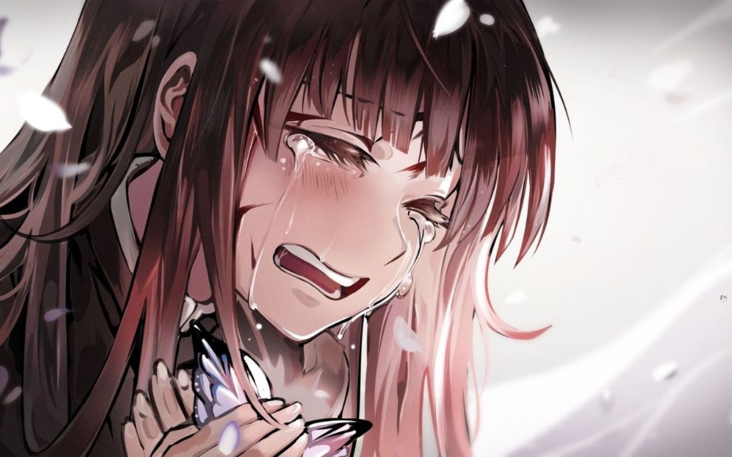 Hình nền nhân vật khóc lóc đầy tâm trạng