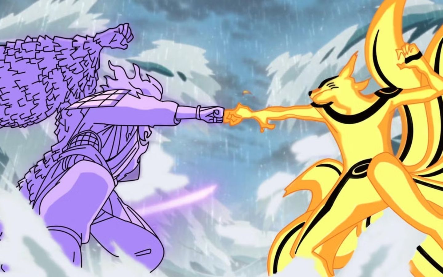 Naruto và Sasuke đang giao chiến trong trận chiến cuối cùng