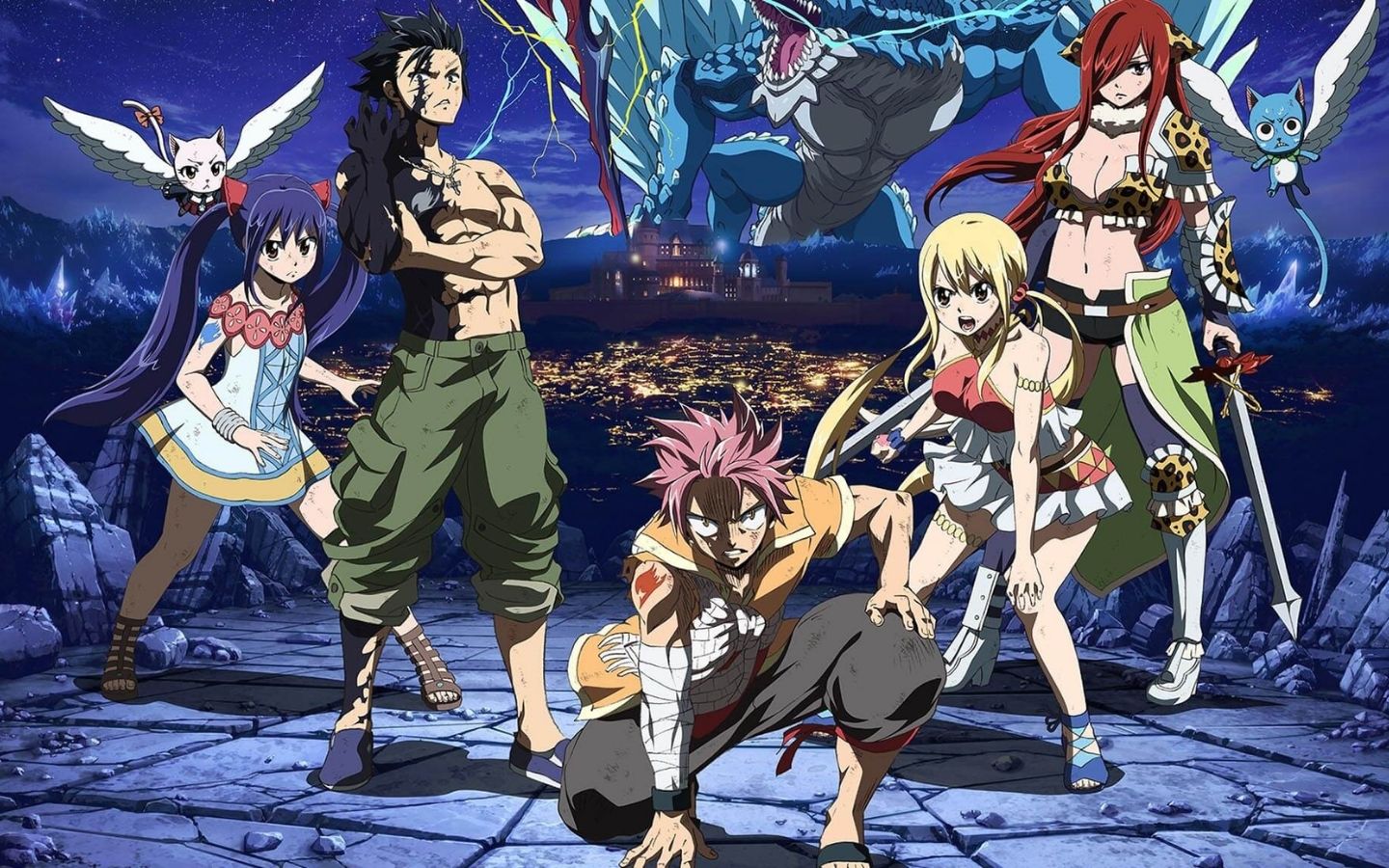 Các nhân vật trong fairy tail đang trong thế tấn công