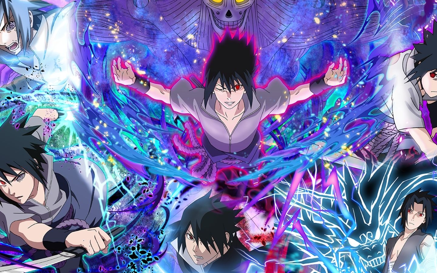 Sasuke với nhiều nhẫn thuật khác nhau