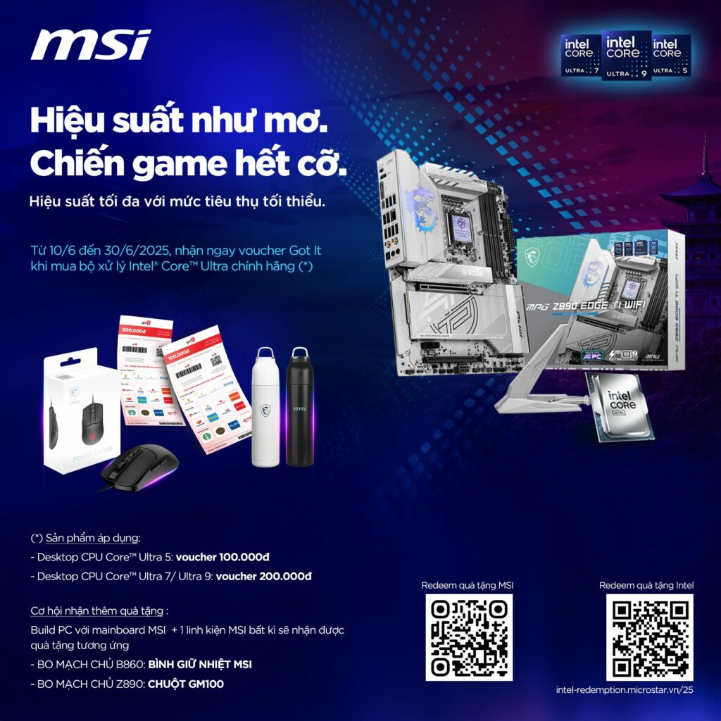 Mua CPU Intel nhận ưu đãi tại Phong Vũ