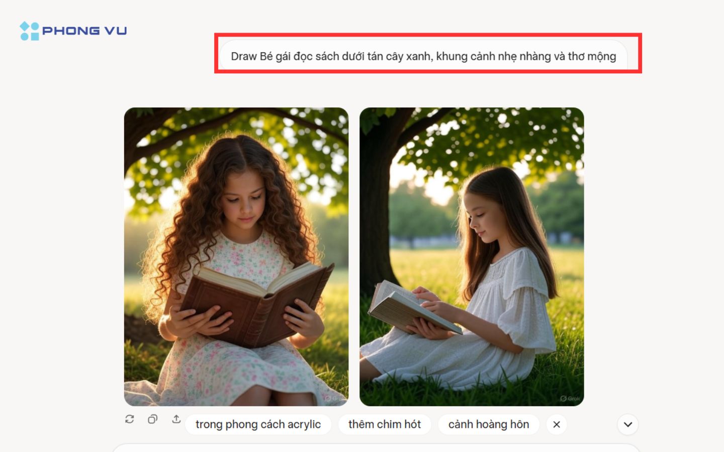 Bé gái đọc sách