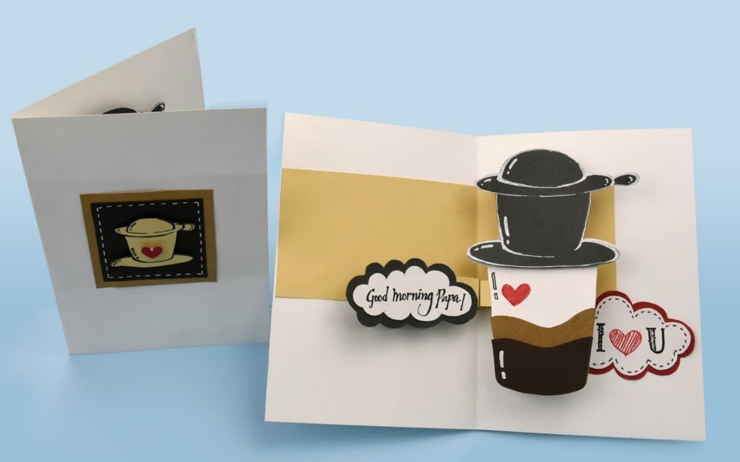 Thiệp 3D cà phê dành riêng cho cha