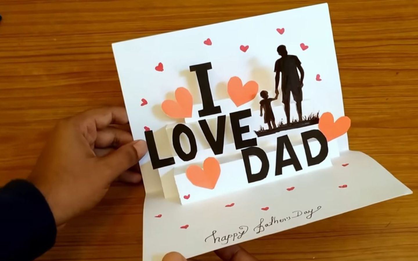 Thiệp I Love Dad với ảnh gia đình