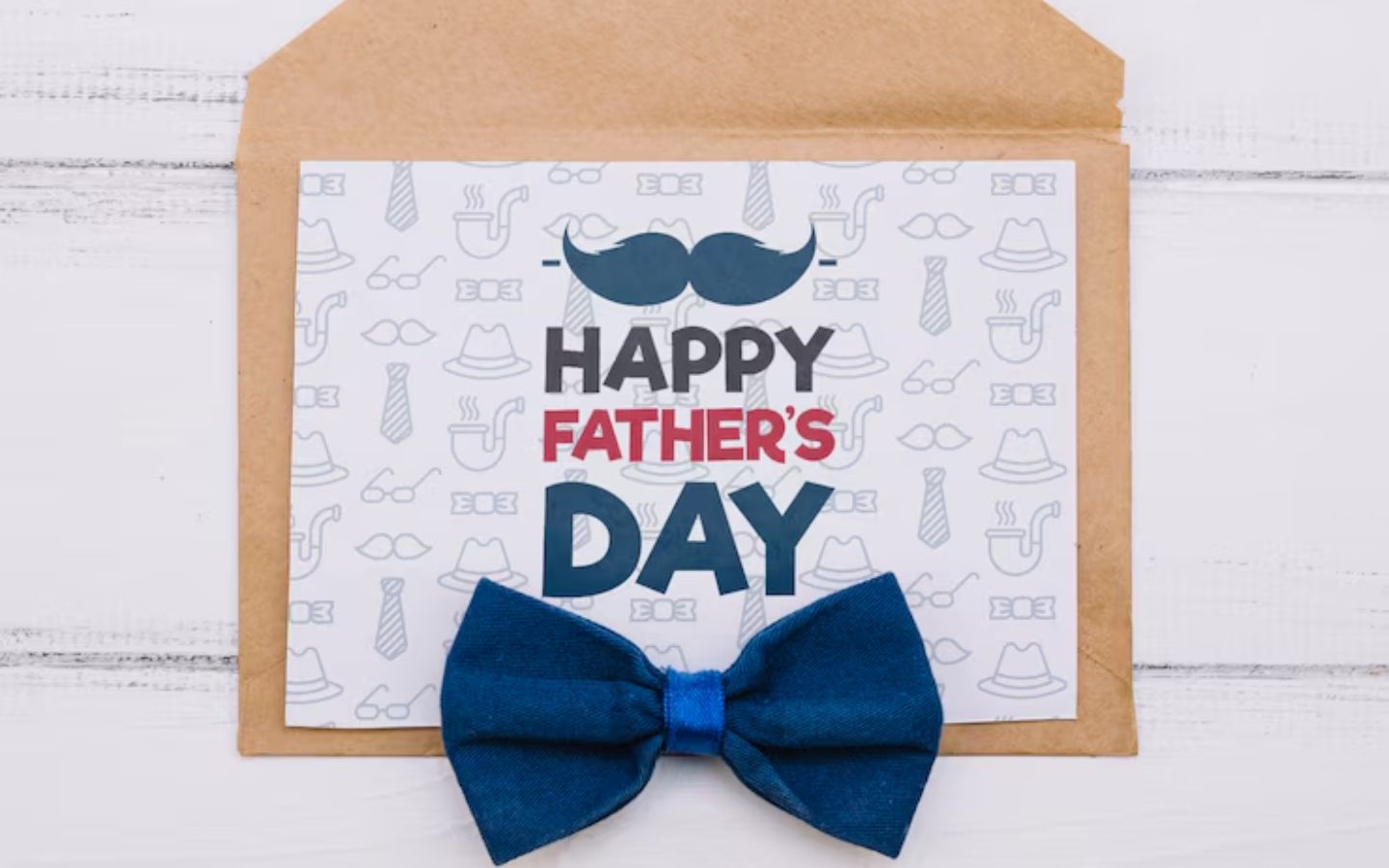 Thiệp nơ xanh sang trọng tặng cha