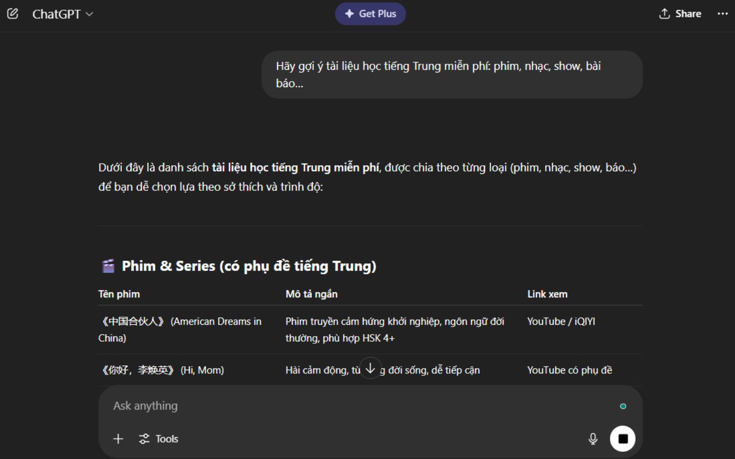 Dùng ChatGPT tìm tài liệu học tập