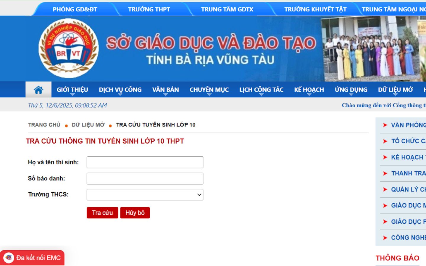 3 Cách tra cứu điểm thi tuyển sinh lớp 10 năm 2025 chính xác (theo 63 tỉnh thành) 1 Truy cập vào website chính thức của Sở Giáo dục và Đào tạo tỉnh/thành