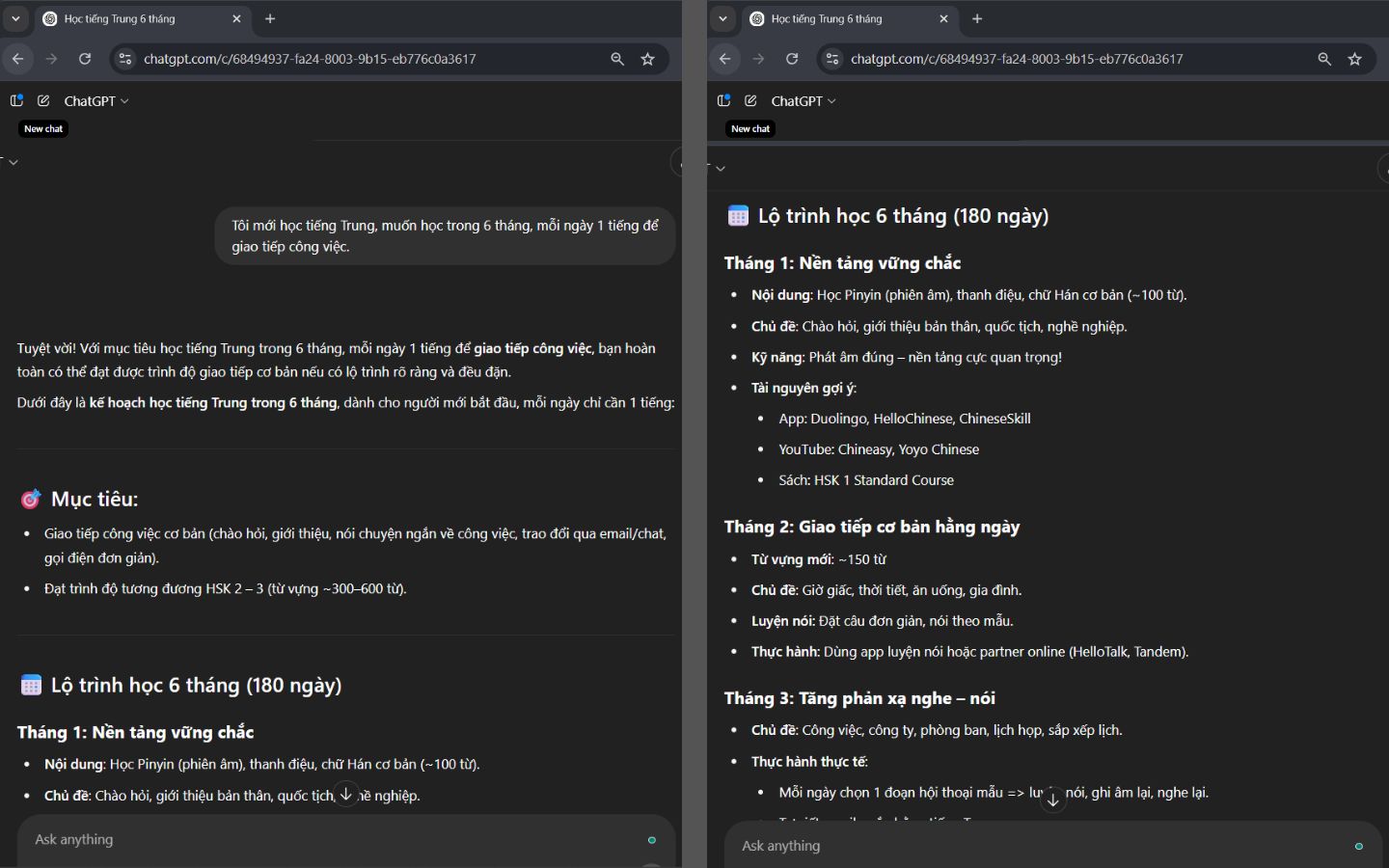 Dùng ChatGPT học tiếng Trung với lộ trình học tập chi tiết