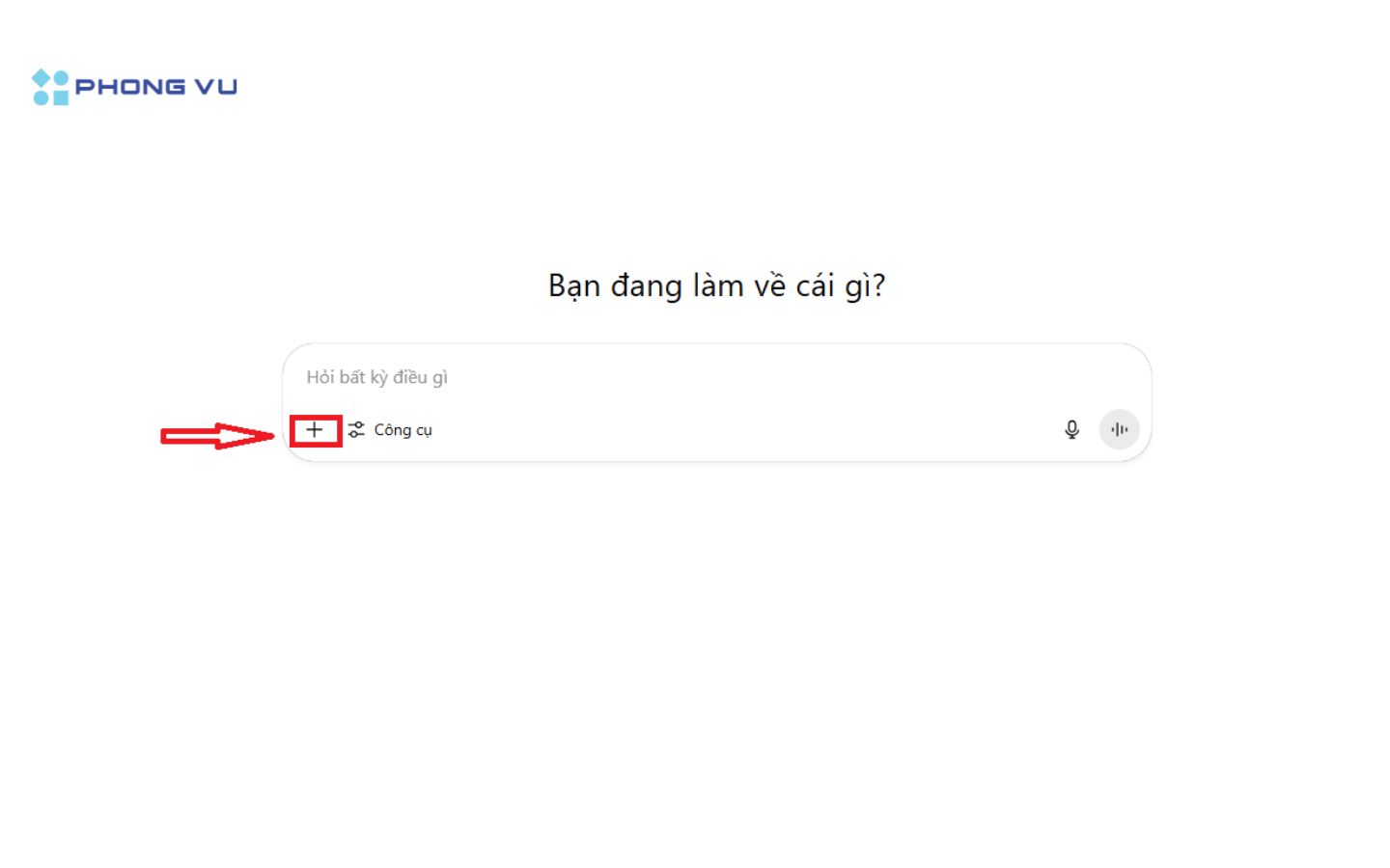 Nhấn chọn vào biểu tượng dấu "+" để tải lá số tử vi lên ChatGPT