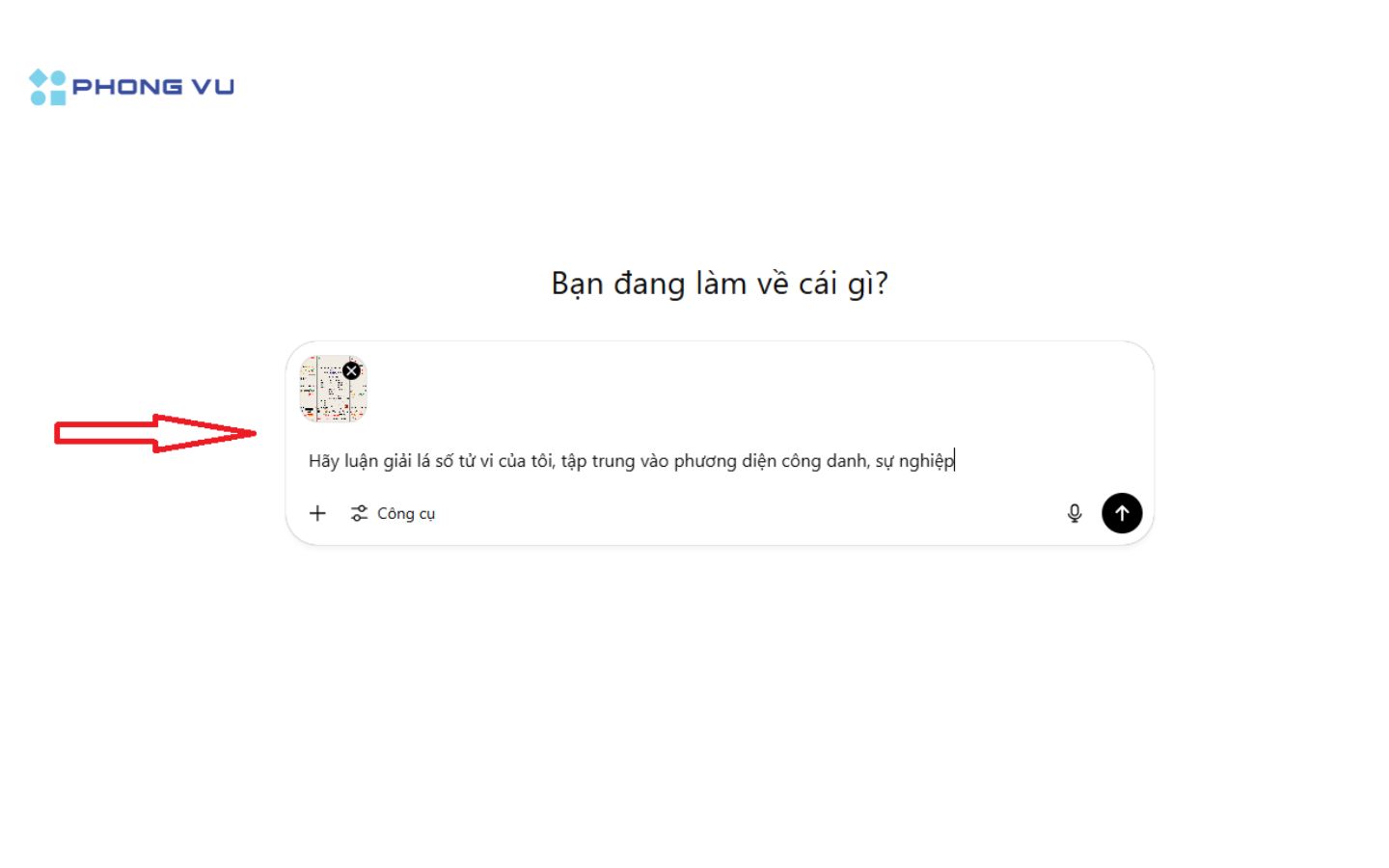 Nhập Prompt để ChatGPT luận giải lá số tử vi của bạn