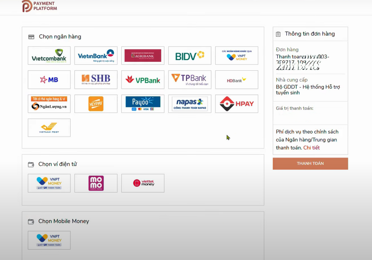 Chọn kênh thanh toán phù hợp với bạn