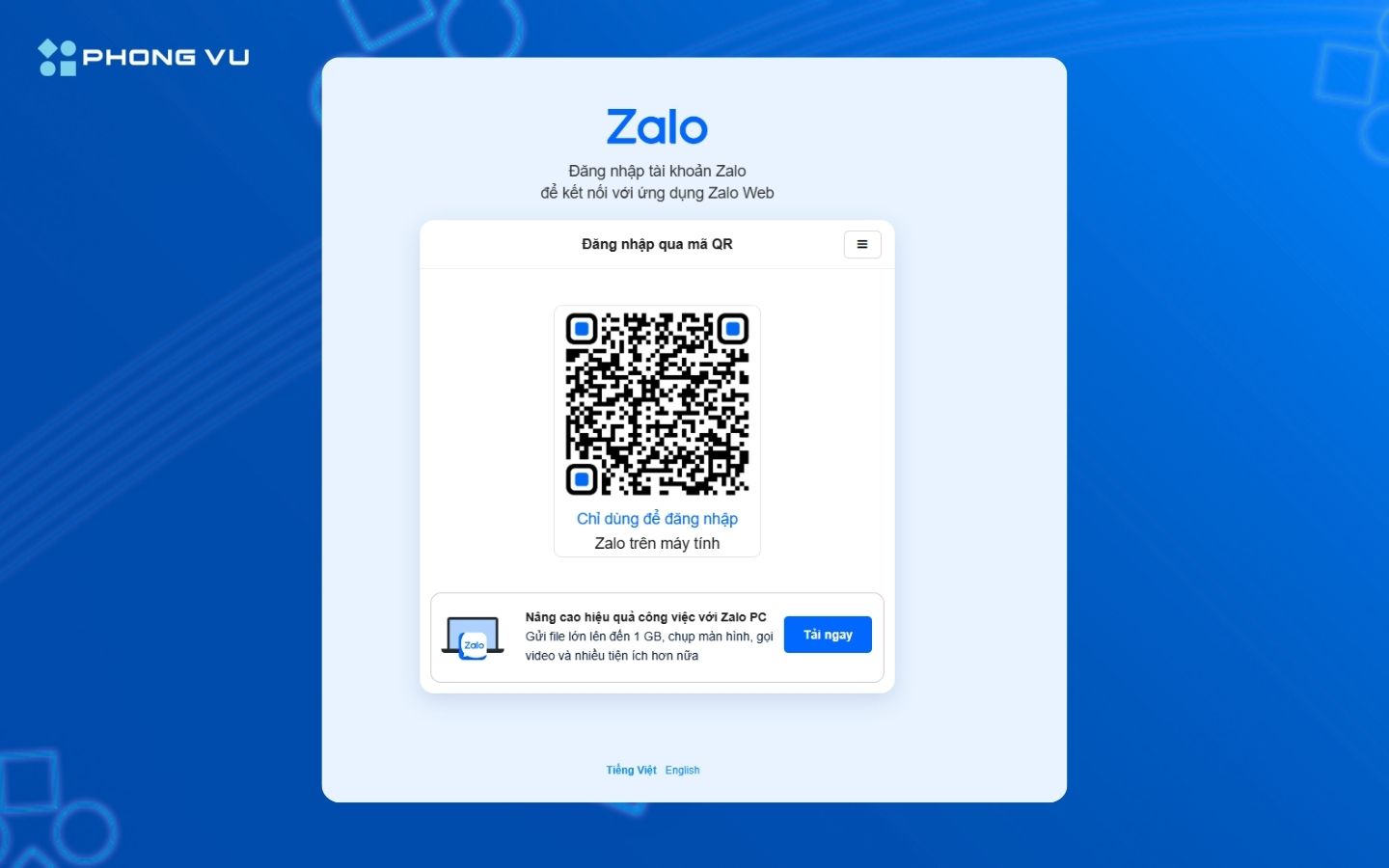Mẹo đọc tin nhắn ẩn Zalo không cần mật khẩu cực nhanh và hiệu quả 4 Quét mã QR để đăng nhập vào Zalo Web