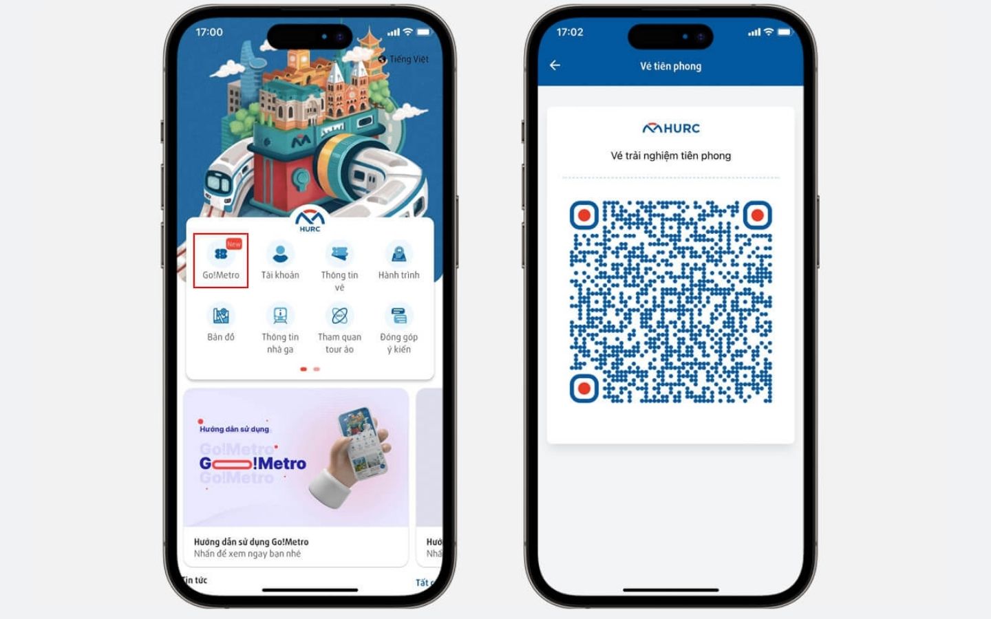 Cách mua vé Metro giá rẻ cho học sinh, sinh viên chi tiết 13 Chọn Go!Metro và đưa mã QR hiển thị trên màn hình để soát vé trước khi lên tàu
