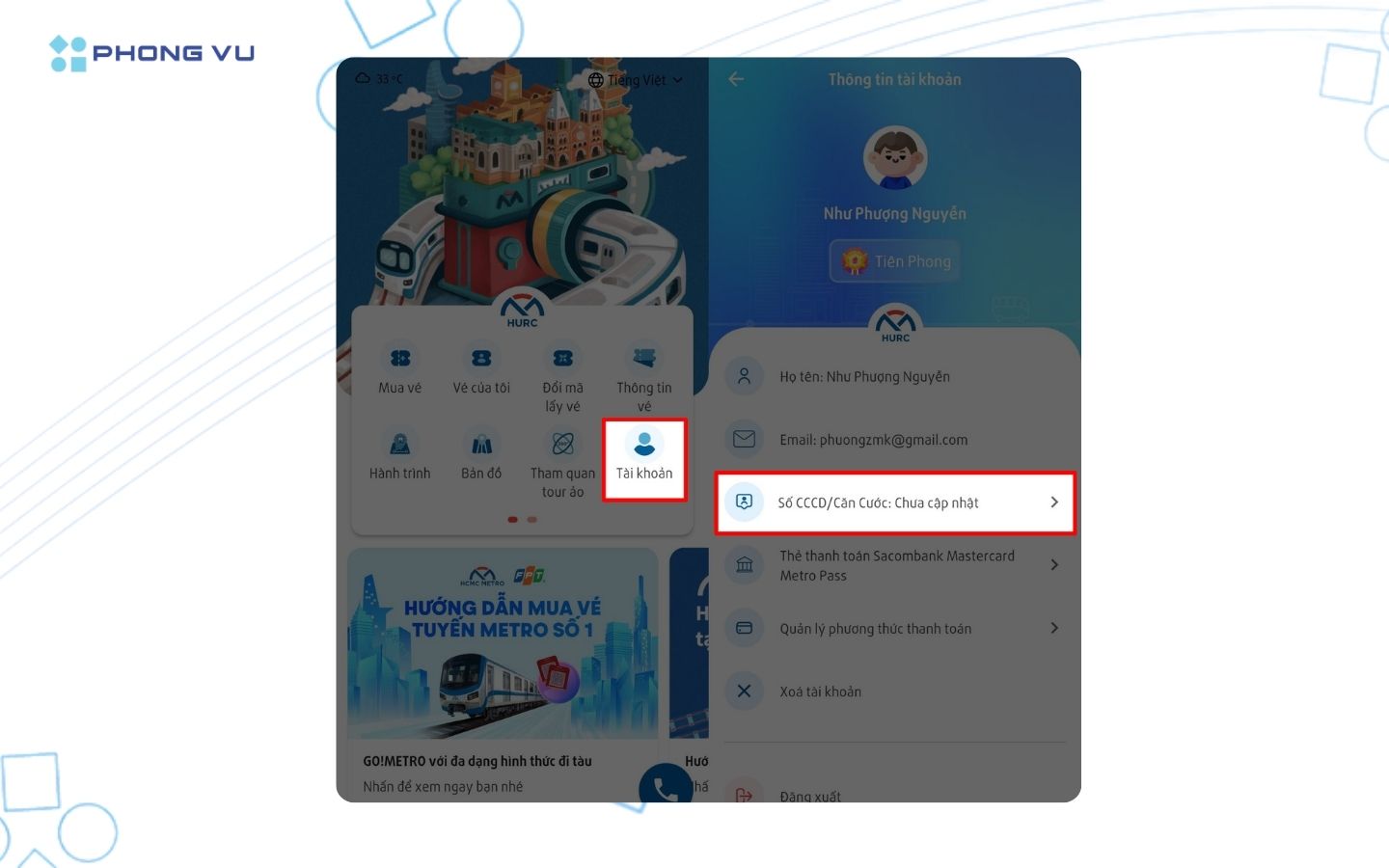 Cách mua vé Metro giá rẻ cho học sinh, sinh viên chi tiết 7 Điền đầy đủ thông tin số CCCD theo yêu cầu