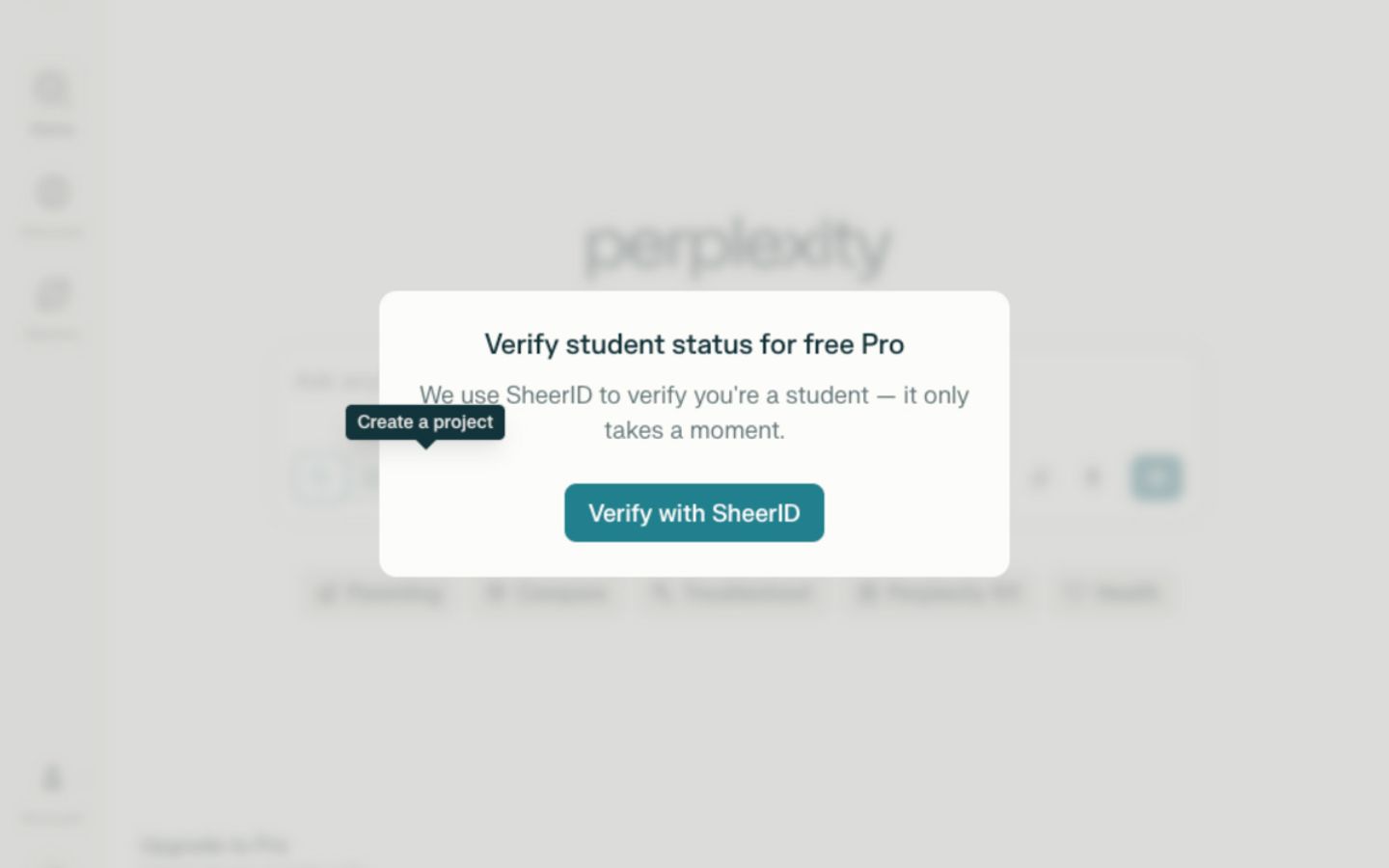 tùy chọn xác thực thông qua SheerID