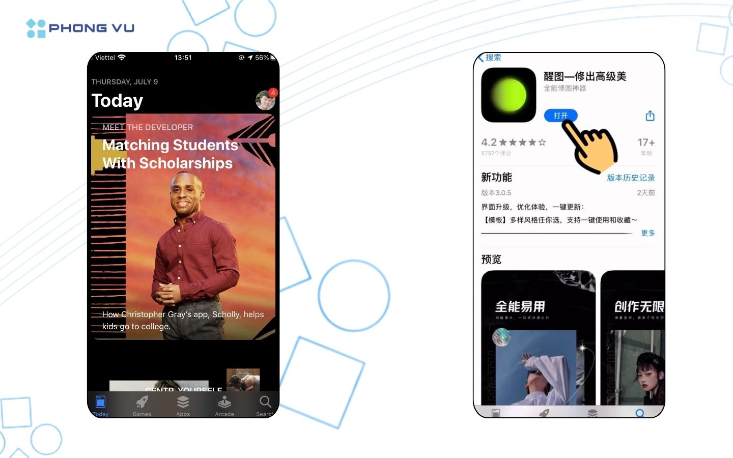 Mở lại App Store và chọn đúng app Xingtu để tải