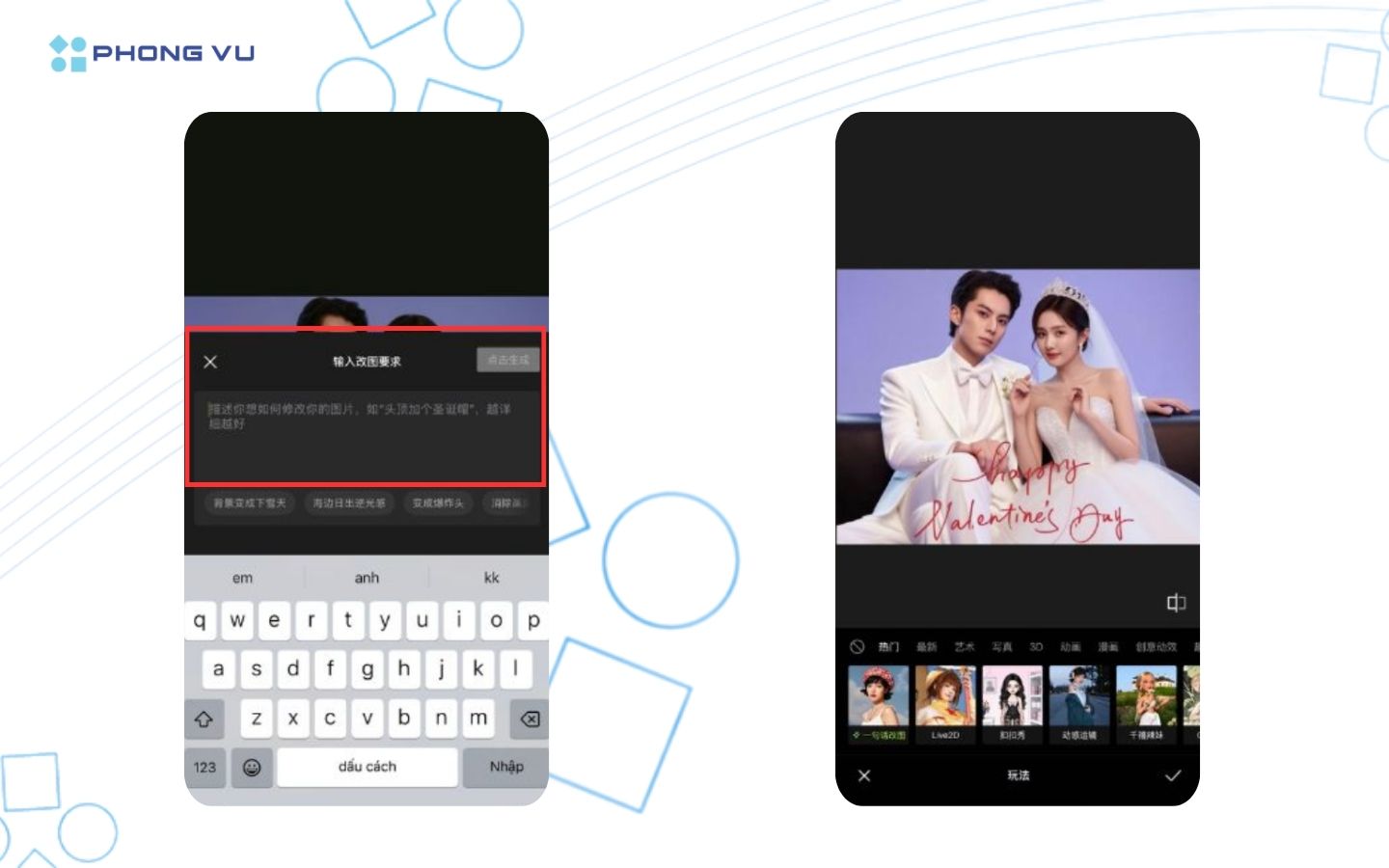Gõ lệnh bằng tiếng Việt, app xử lý nội dung và bắt đầu tạo ảnh theo yêu cầu
