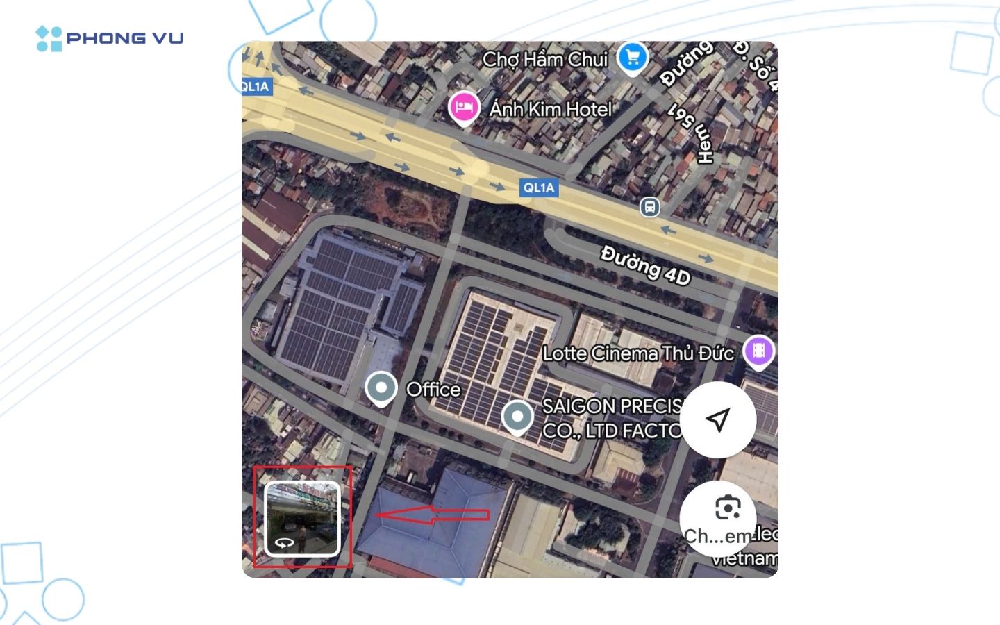 Chọn vào hình ảnh thu nhỏ bên góc trái màn hình