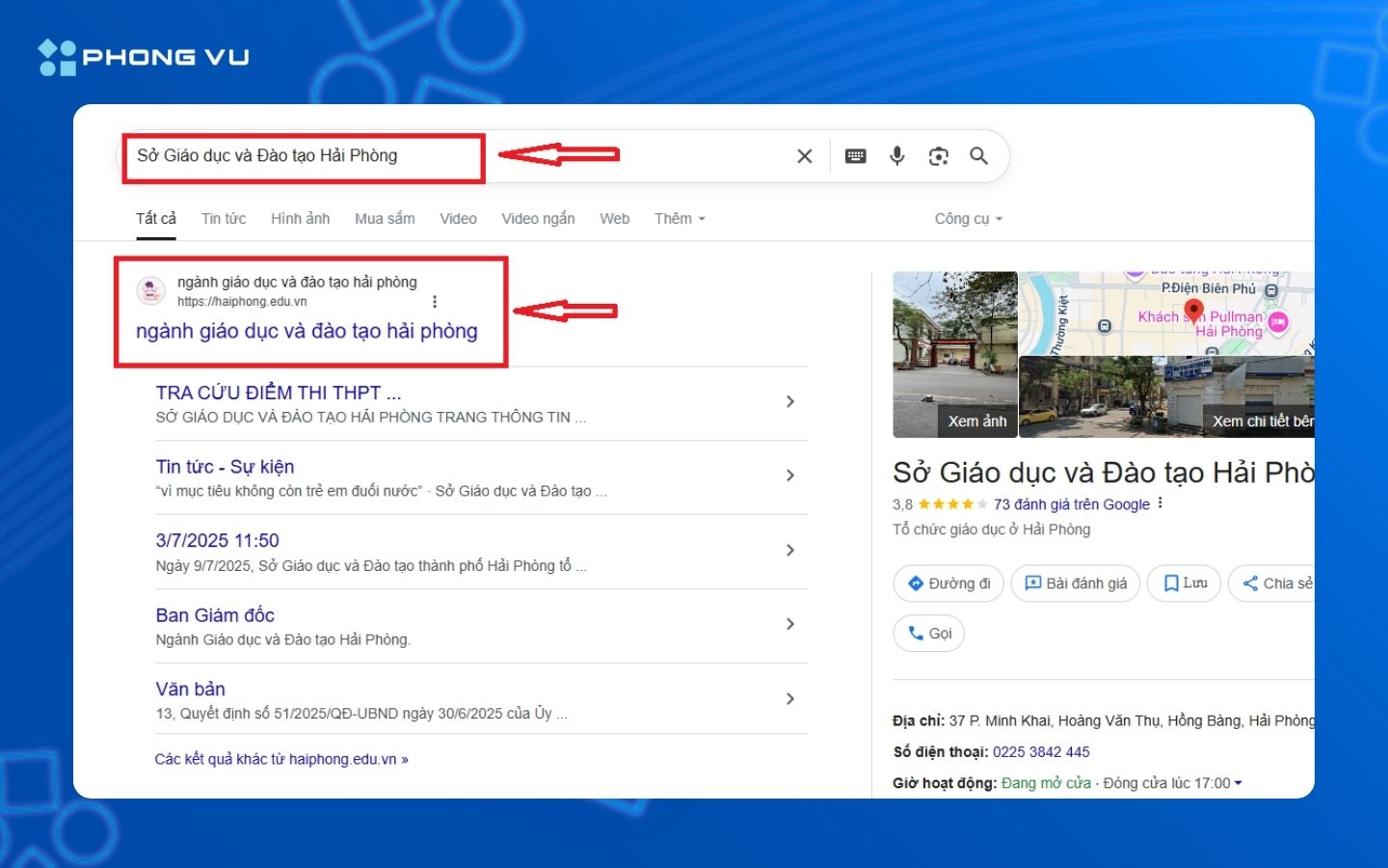 Tìm kiếm website của Sở GD&ĐT tỉnh/thành của bạn