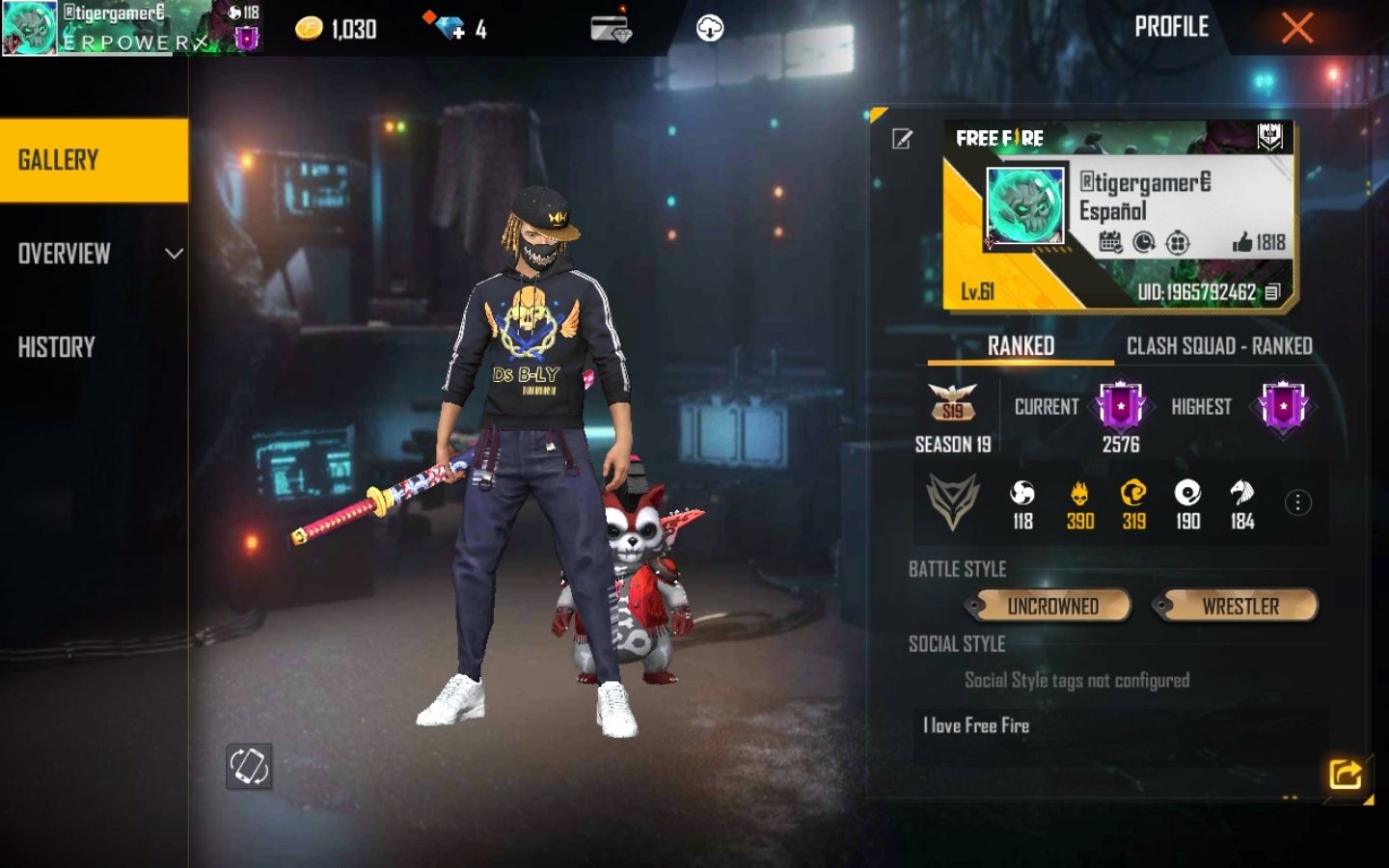 Giao diện game Free Fire