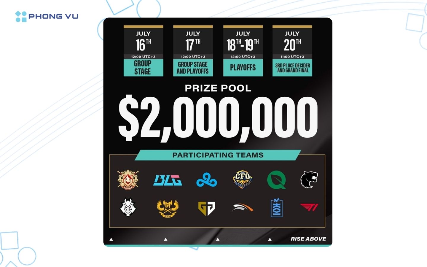 Lịch thi đấu LMHT giải Esports World Cup 2025 chính thức mới nhất 3 Trị giá giải thưởng lên tới 2 triệu USD