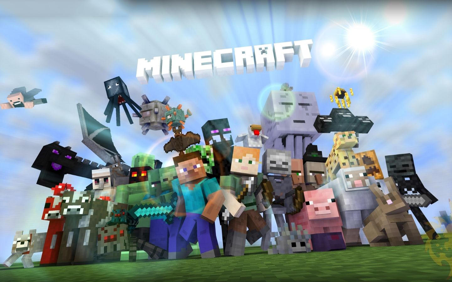 Đại gia đình Minecraft: Toàn bộ nhân vật và mob hội tụ