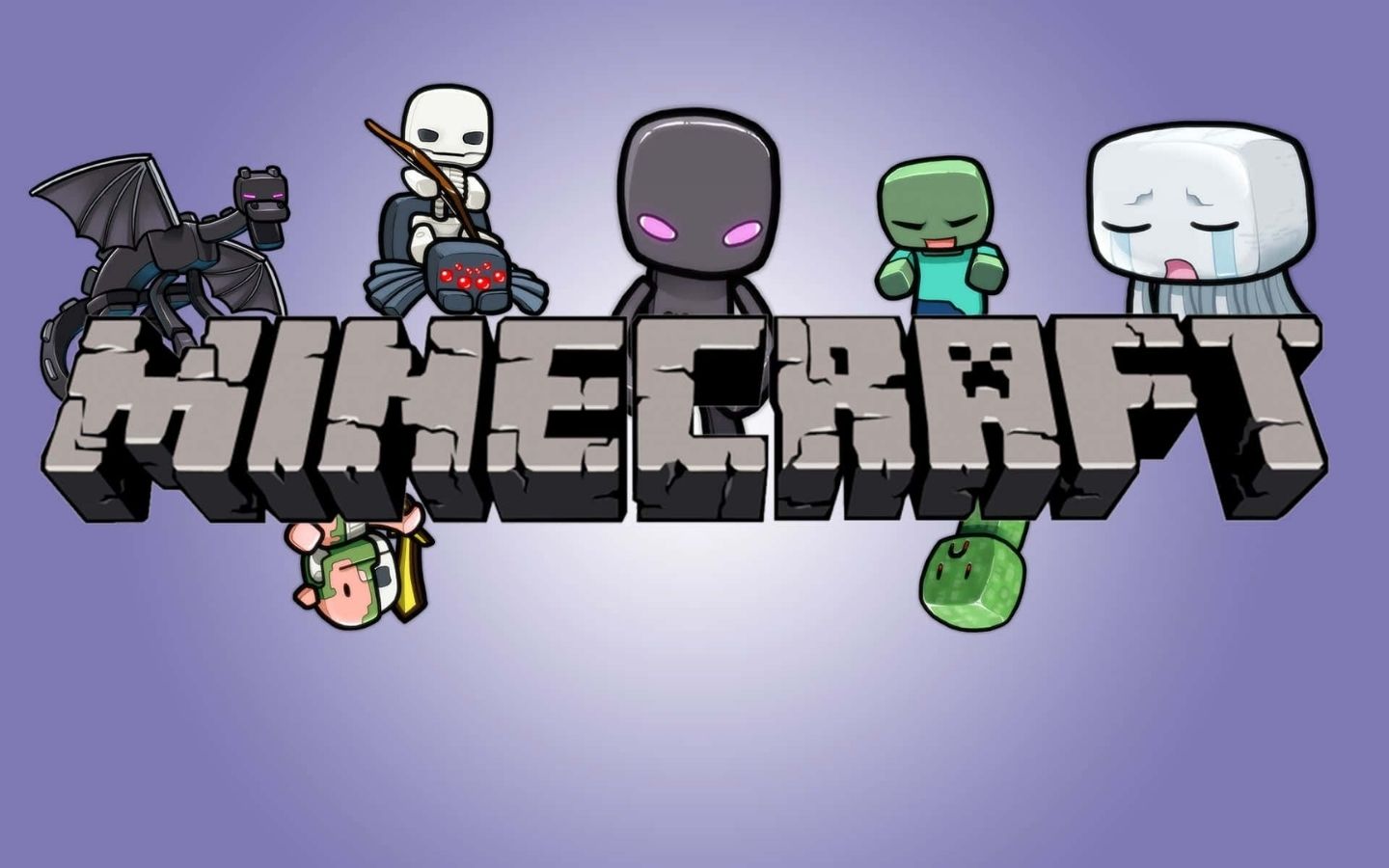 Logo Minecraft đáng yêu cùng các mob nhỏ xinh