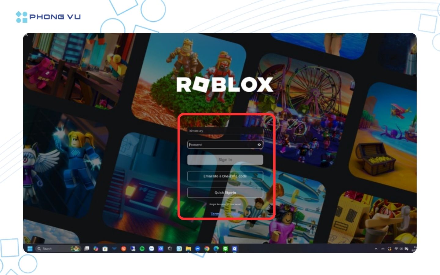Đăng ký tài khoản Roblox nếu bạn chưa có hoặc đăng nhập