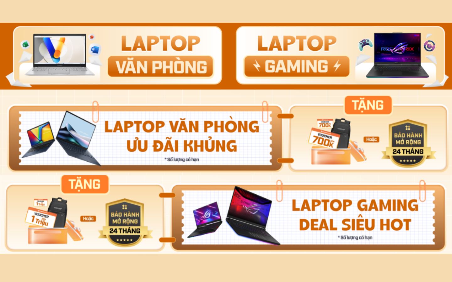 Các dòng laptop Asus đang được khuyến mãi tại Phong Vũ