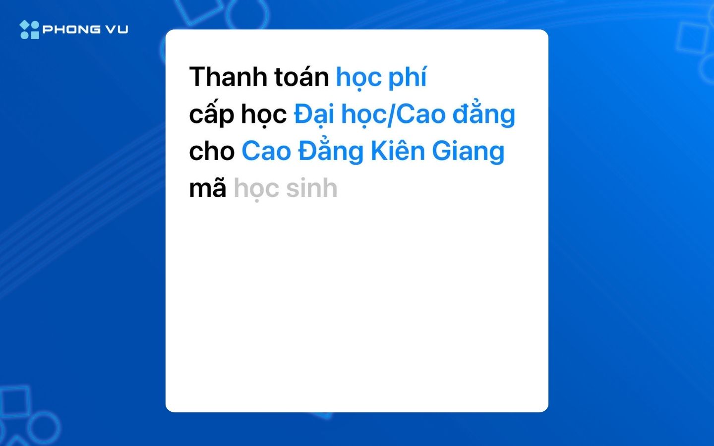 Nhập thông tin theo yêu cầu