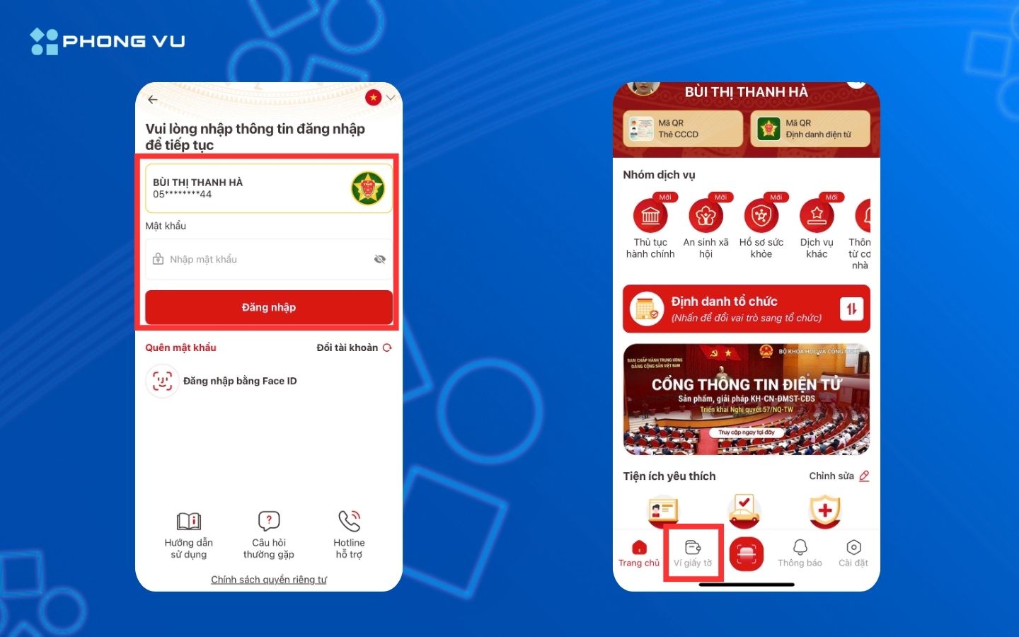 Đăng nhập tài khoản VNeID