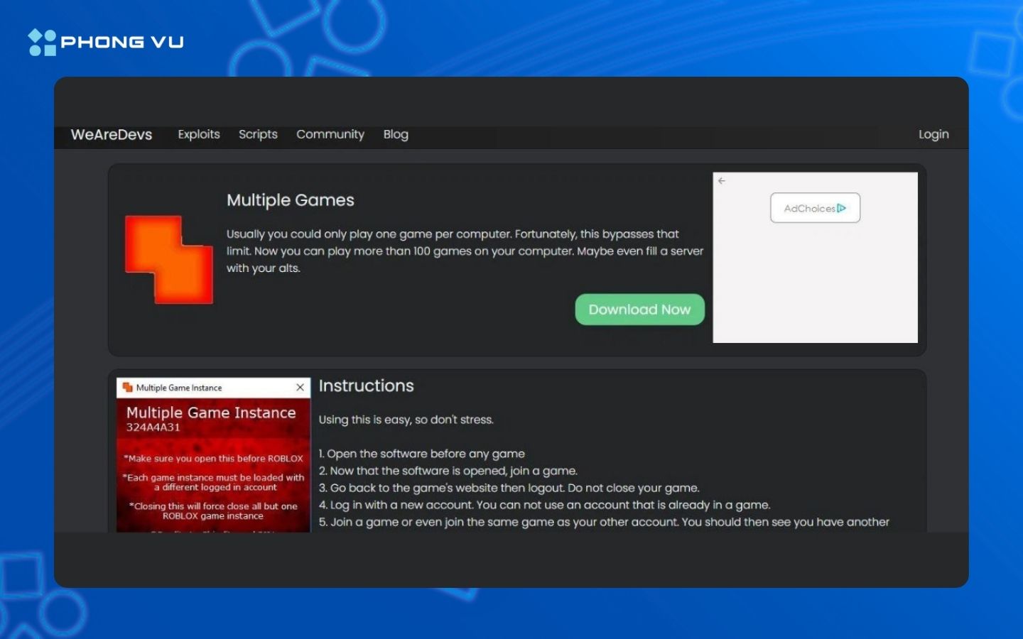 Cách sử dụng Multiple Roblox chơi 2 tài khoản cùng lúc