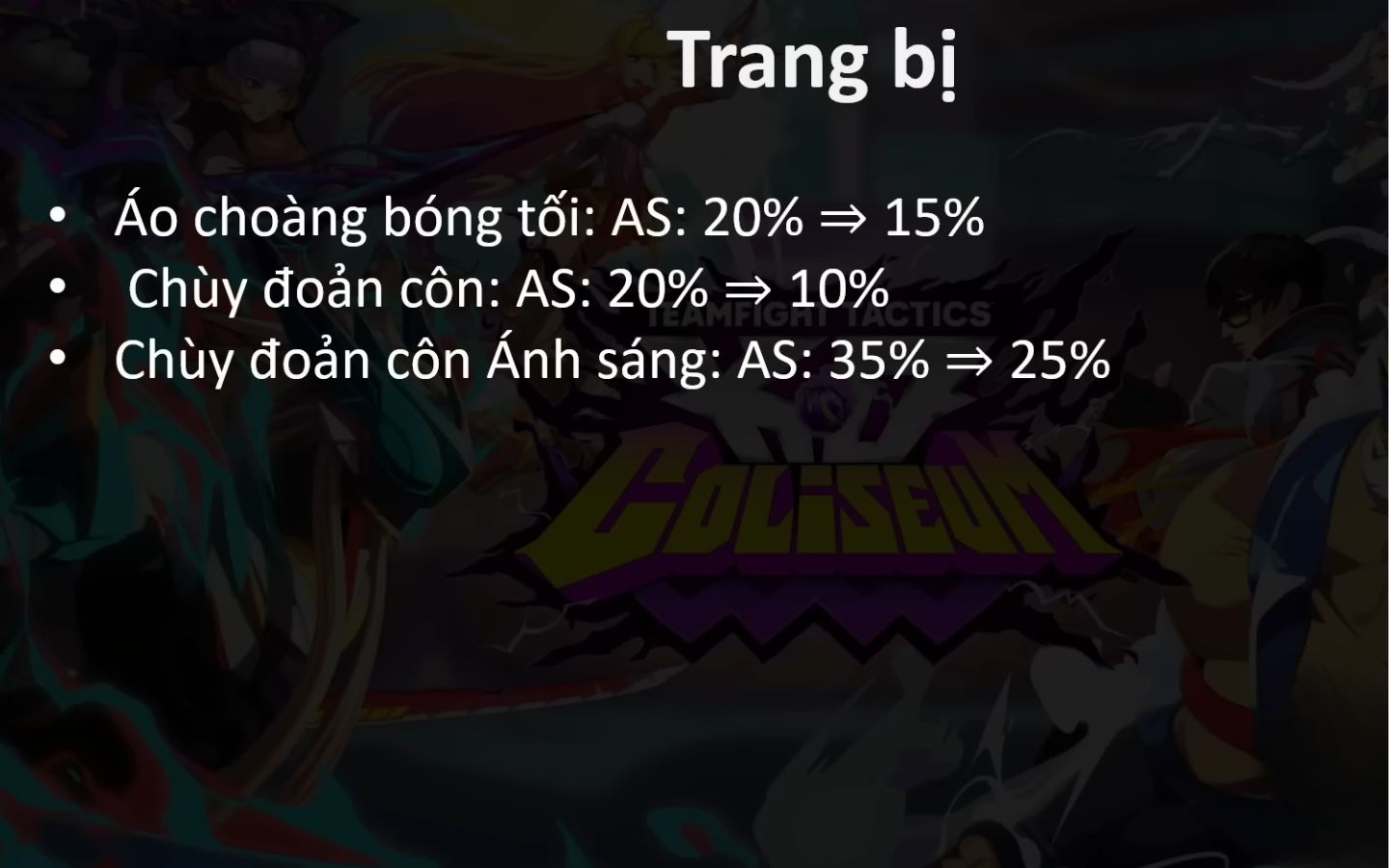Thay đổi trang bị trong bản cập nhật DTCL 15.2