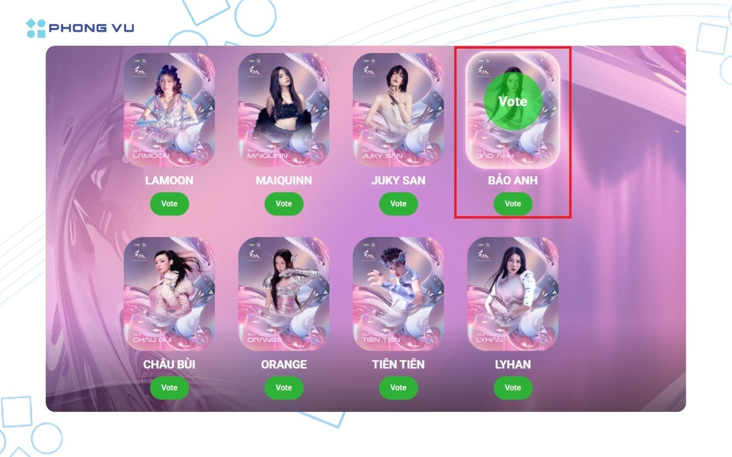 Nhấn Vote cho Em Xinh mà bạn yêu thích