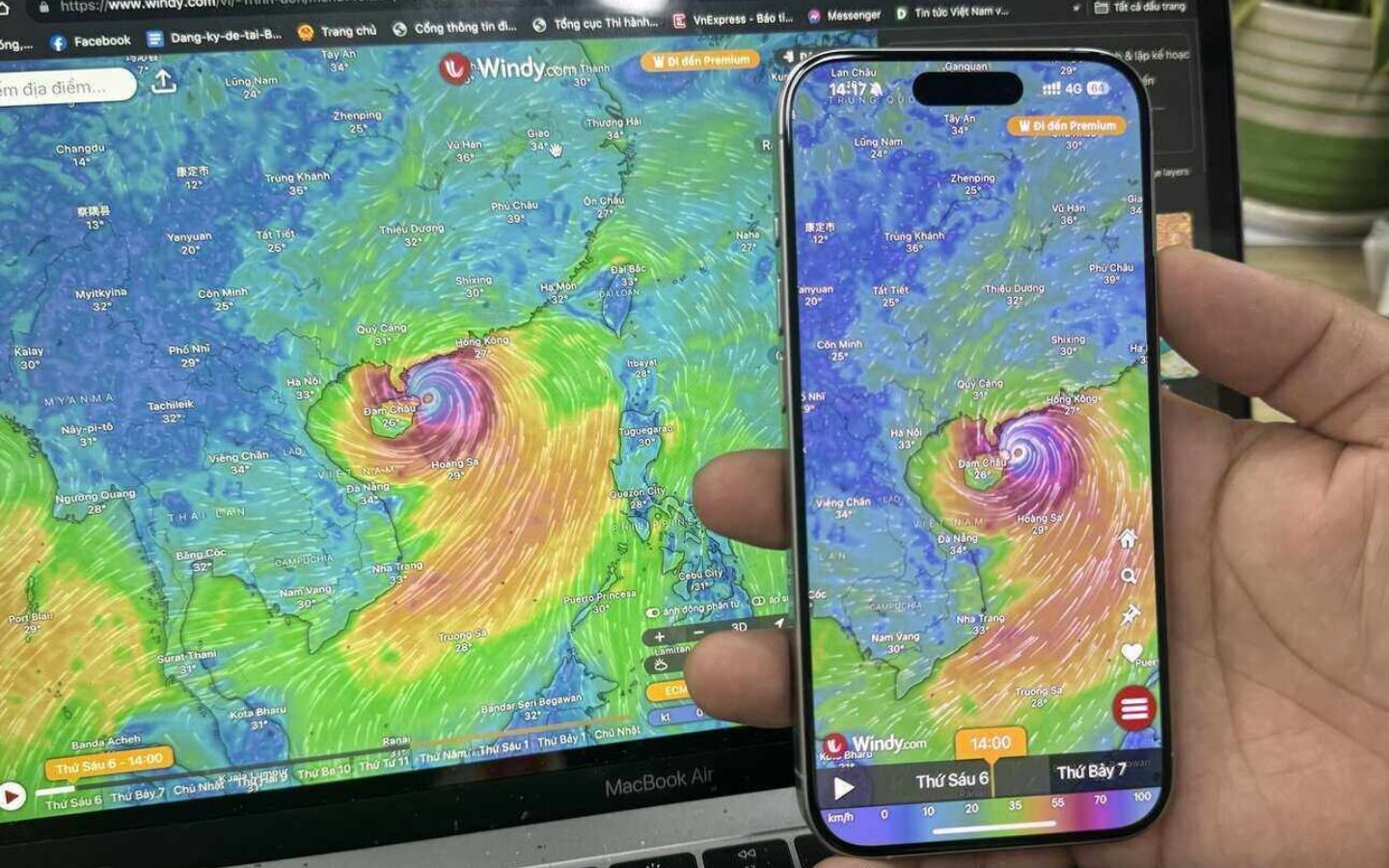 Sử dụng các ứng dụng theo dõi bão giúp người dân cập nhật thông tin nhanh chóng