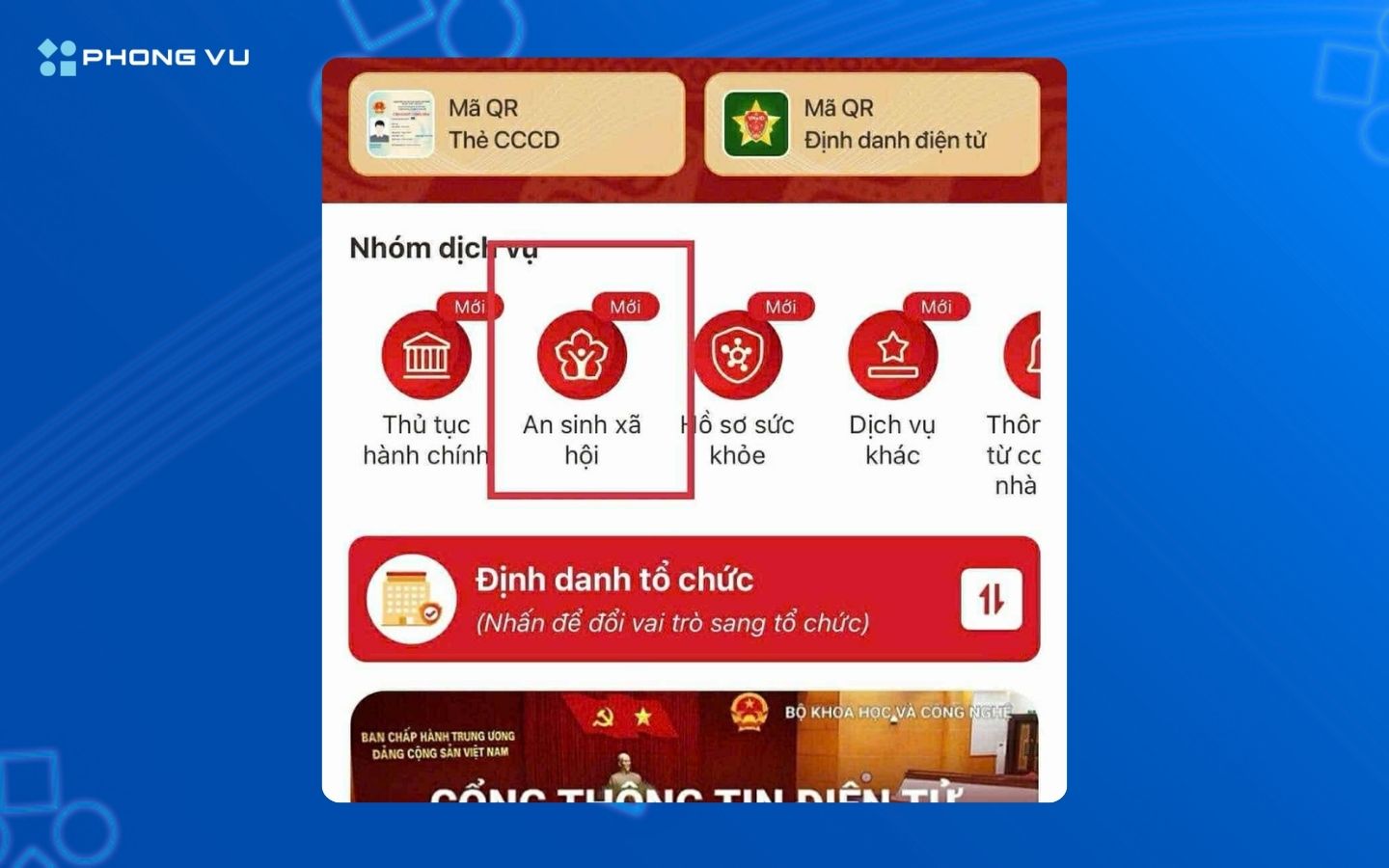 Chọn mục An sinh xã hội