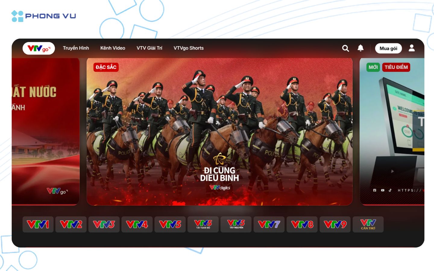 Truy cập website VTVgo qua trình duyệt và chọn kênh