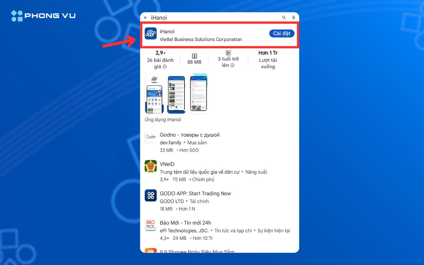 Tải iHanoi trên App Store hoặc Google Play