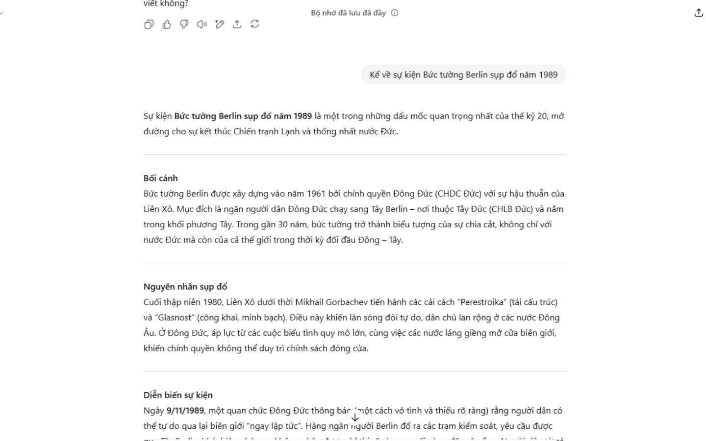 Người dùng có thể dễ dàng tìm hiểu kiến thức lịch sử với ChatGPT