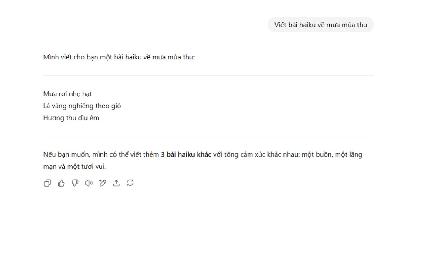 ChatGPT giúp người dung làm thơ