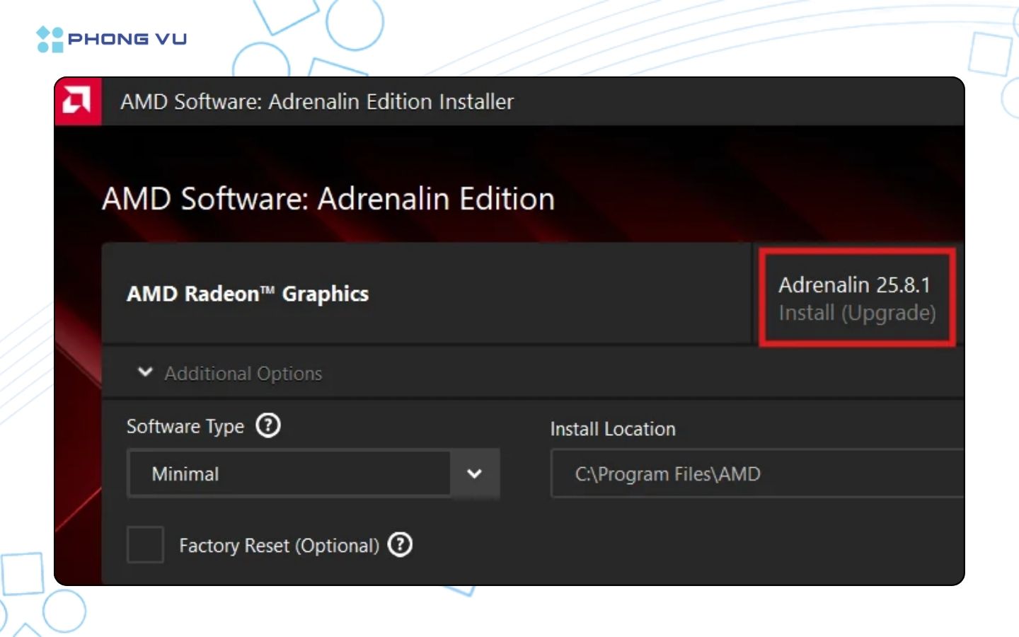 Tải xuống và cài đặt trình điều khiển AMD Software: Adrenalin Edition 25.8.1 WHQL