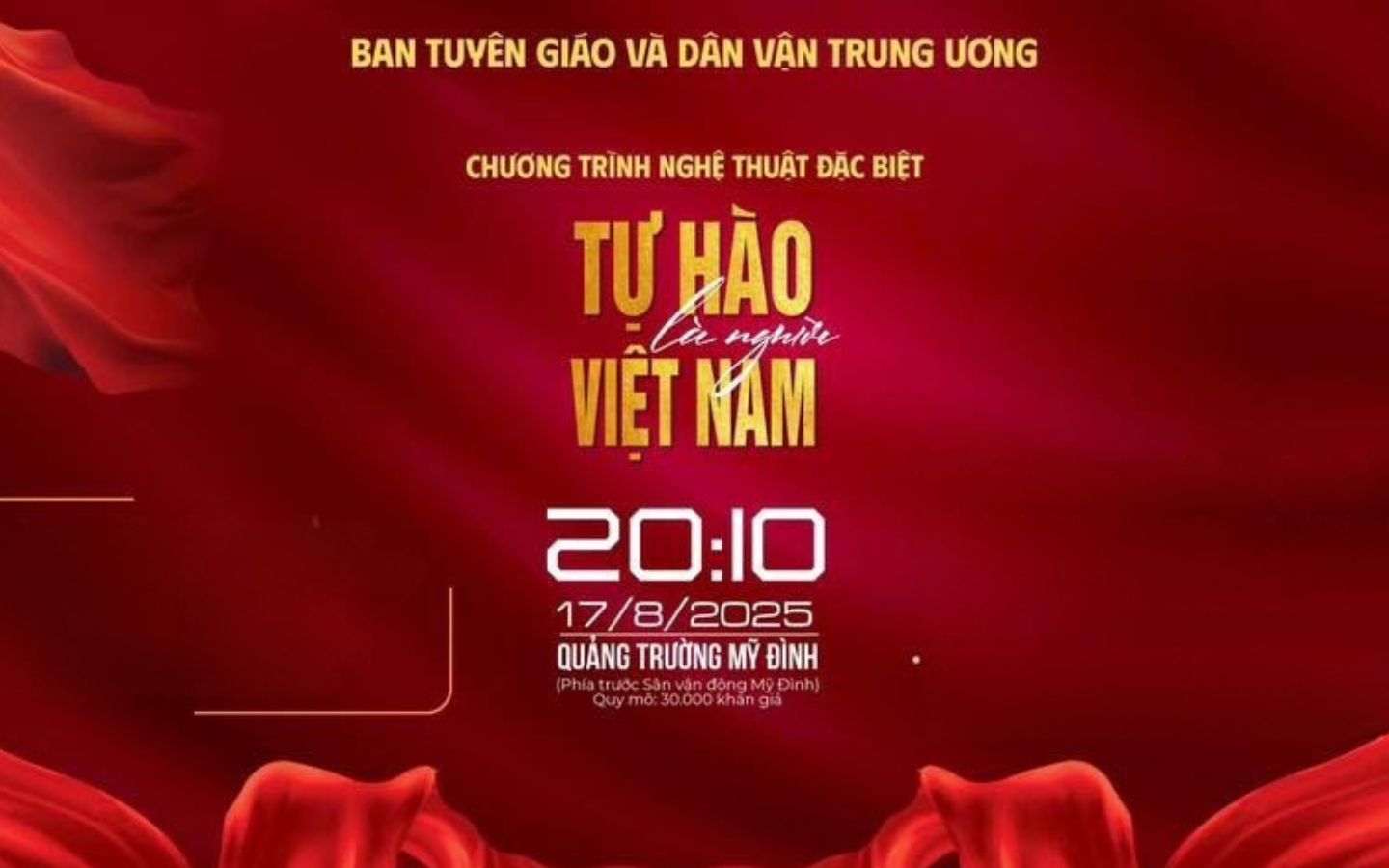 Sự kiện sẽ được tổ chức tại Quảng trường Sân vận động quốc gia Mỹ Đình, Hà Nội vào ngày 17/8